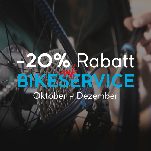 20% Rabatt auf BIKESERVICE von Oktober bis Dezember 2024